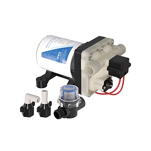 WM aquatec – Druckmembranpumpe WMMP12-116 mit hoher Förderleistung bei pulsationsfreiem Betrieb – automatische Trinkwasserpumpe geeignet für Wohnmobile, Caravans, Boote uvm. – Made in Germany