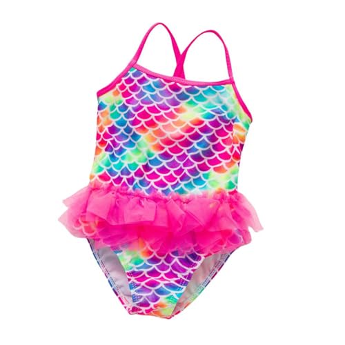 Badeanzug Mädchen Sommer - Mädchen 1/2/3Pcs Bademode Badebekleidung Rock Rüschen Gesmokte Bademodemit Rüschen Bikinioberteil Bikinihose Push Up Print Schwimmanzug Tankini für Kinder 5-12 Jahre