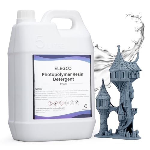 ELEGOO 3D Drucker Harz Reiniger, 5kg Photopolymer Handwaschbarer Resin Reiniger, Geruchsarm, 3D Harz Reinigungsmittel, Kompatibel mit den 3D Drucker Resin und UV Resin