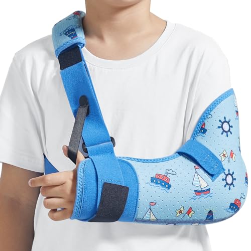 Willcom Armschlinge Kinder, Medizinische Armschlaufe Atmungsaktive Schulterstütze für Gebrochener Arm, Ellbogen, Handgelenkstütze und Wiederherstellung von Verletzungen(Linke, XS, 58-66CM)