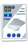 100 OHP-Folien A4 für Laserdrucker und S/W-Kopierer - transparent glasklar - PREMIUM Overheadfolien für beste Druck- und Projektions-Qualität