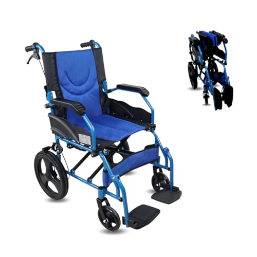 Mobiclinic®, Transitrollstuhl, Modell Pirámide, Aluminium, faltbar, Bremse an den Griffen, für Behinderte und Senioren, Fußstütze, Armlehnen, leicht, orthopädisch, Sitzfläche 46 cm