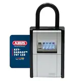 ABUS KeyGarage 797 LED - Schlüsselbox mit Bügel zur Befestigung - mit beleuchteten Zahlenwalzen - für Schlüssel oder kleine Wertgegenstände - Schwarz-Silber