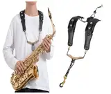 ZHYUAN Saxophon Gurt,Verstellbarer Saxophongurt,Saxophon Trage,Saxophon-Schultergurt,Saxophongurte,Saxophongurt,Saxophon Schultergurt,Saxophongurt Aus Leder,Saxophon Band,für Alt/Tenor/Sopran Saxophon