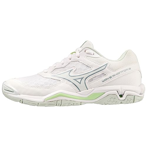 Mizuno Damen Wave Phantom 3 Indoor, Whte Gridge Patinagreen, 42.5 EU