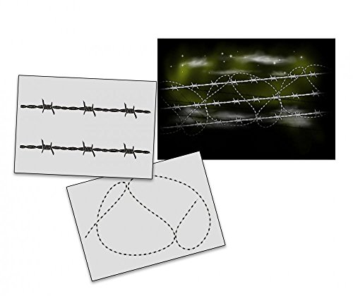 UMR-Design AS-168 Stacheldraht Singlestep Airbrushschablone Größe L