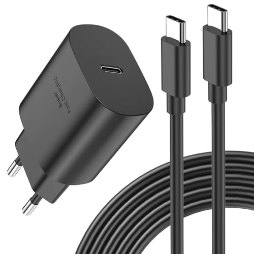 25W Schnellladegerät USB C für Samsung Netzteil USB C Ladegerät für Samsung Galaxy S25 Ultra/S24+/S23 Ultra/S22/S21/A13/A33/A53 5G,Ladestecker USB Fast Charger Adapter mit Kabel 2M (XZ-AD2501C)