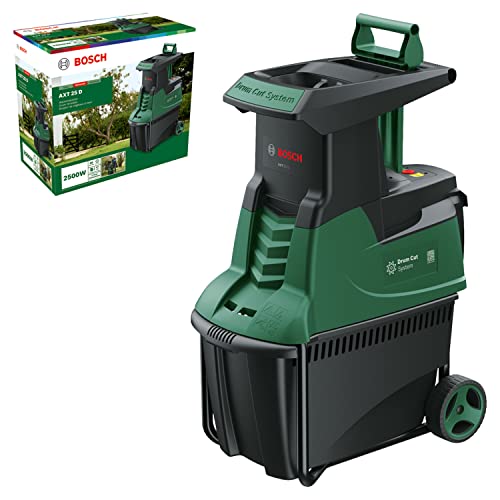 Bosch Leisehäcksler AXT 25 D (2.500 W; geeignet für Hartholz und Dornensträucher; integrierte Fangbox 53 l; in Karton)