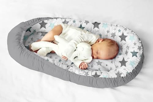 Multifunktionale Kuschelnest Babynest Kokon für Babys und Säuglinge, Nestchen, Reisebett, 100% Baumwolle, antiallergisch