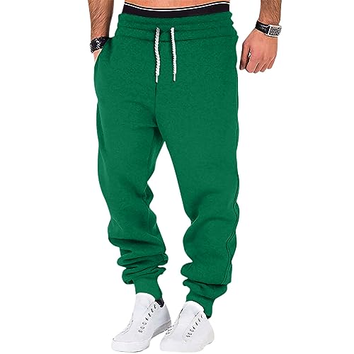 Hochelastische Freizeithose für Herren Strumpfhose Pluderhose Herren Leinenhose Jogginghose Herren Ohne Bündchen Hose Herren Stoff Stretch Business Kleidung Herren Unterhosen Grün 2XL