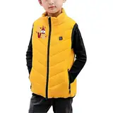 Beheizte Weste Kinder Beheizbare Daunenweste Mädchen USB wiederaufladbar Beheizbare Kleidung Jungen Winter Wärmer Bekleidung Beheizbare Weste für Outdoor Sport und Tägliches Tragen