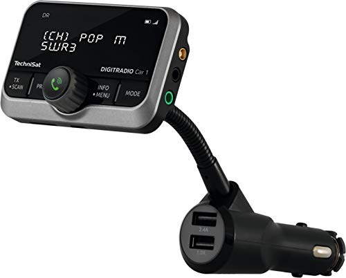 TechniSat DIGITRADIO Car 1 - DAB+ Adapter zum Aufrüsten von Autoradios, FM-Transmitter für DAB+ Sender mit Bluetooth und Freisprecheinrichtung