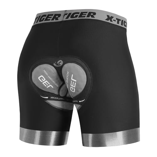 X-TIGER Radunterhose Herren 5D Gepolsterte Radlerhose Herren Fahrradhose Fahrradunterhose MTB Unterwäsche Bike Kurze Hosen