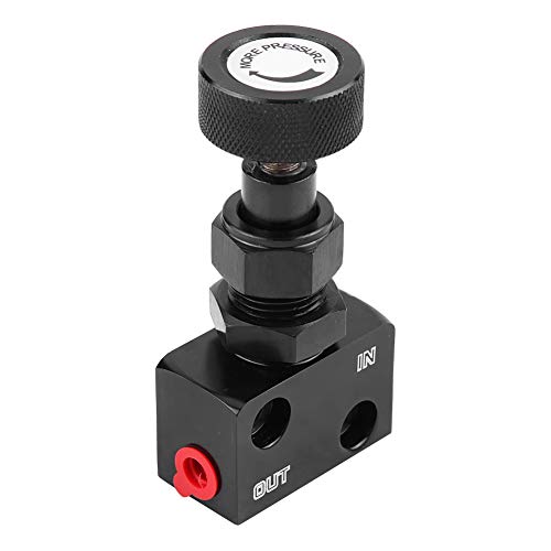 KIMISS Aluminium Brems Dosierventil Universal Druckregler für Motorsport Bremsabsperrventile(Schwarz)