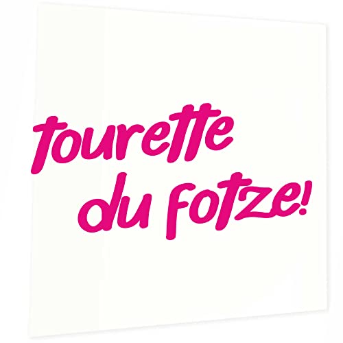 INDIGOS UG Aufkleber Tourette du fotze! + - 300x142mm pink - Heckscheibe - Heckscheiben Aufkleber - Sticker Tuning Boot Auto Laptop LKW