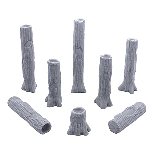 EnderToys 3D-gedruckte Wald Baumstämme & Holzscheite, RPG & Wargame Terrain für 28 mm Miniaturen, Gelb
