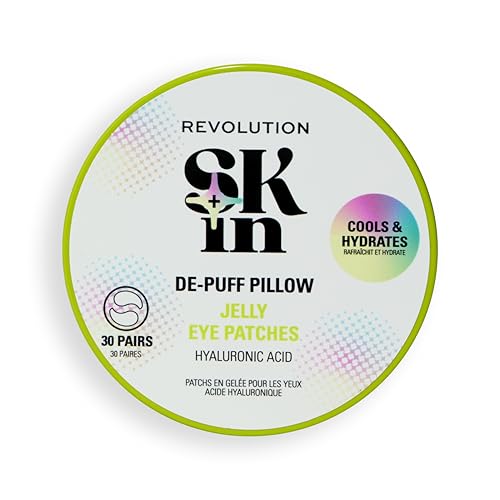 Revolution SKin, De-Puff Pillow Eye Patches, Hydrogel-Augenpads zur Kühlung und Feuchtigkeitspflege, Vegan und Tierversuchsfrei, 30 Paar