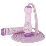 Opopark Springseil Verstellbare kinder springseil,Länge Einstellbar Springseil Kinder mit Cartoon Holzgriff,Einhorn Speed Rope Geschenke Kinder Einstellbar Seilspringen 4 5 6 7 jahre