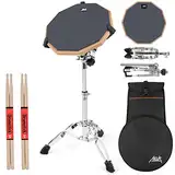 Drum Practice Pad Set AKLOT 12" Kieselgel Übungspad mit Snare Ständer Rucksack Drumsticks für erwachsene Kinder