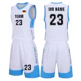 Basketball Trikot Herren Kinder, Personalisiert Basketball Jersey mit Eigenem Namen Nummer Logo, Basketball Trikot Shirt und Shorts, Jugendlich Sweatshirt