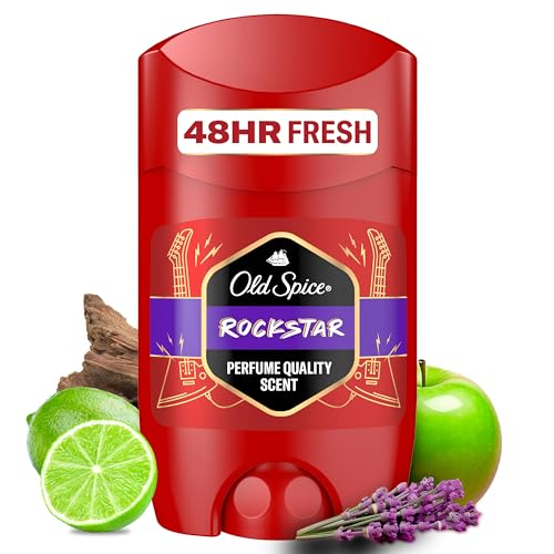 Old Spice Rock Deo Stick für Männer, 50ml, 48H Frische, langanhaltender Duft in Parfümqualität, 0% Aluminiumsalze, keine Flecken auf Schwarz & Weiss, hergestellt aus 50% recyceltem Plastik