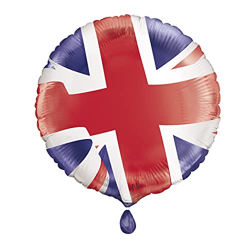 Unique 28797 Folienballon, 45 cm, Union Jack Party, mehrfarbig