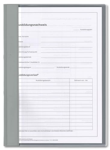 Komplett-Set für 1 Jahr praktische Berufsausbildung (Nachweisblock mit täglichem Nachweis ohne Wochenbericht, Schnellhefter silbergrau, Deckblatt grün)