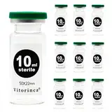 Victorinca 10 ml sterile Ampullen - 10 ml sterile leere Phiole mit selbstheilender Injektionsanschluss und Klappdeckel, steril, 20 Packungen