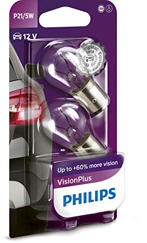 Philips 12499VPB2 VisionPlus P21/5W Signallampe 12499VPB2, 2er Blister, Double Blister, 2 Stück (1er Pack)