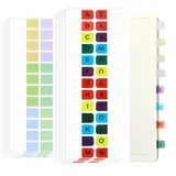 200 Stück Seitenmarker Index Tabs Sticky Tabs Regenbogen A-Z Alphabetische Registerregister, Wasserdicht Alphabetische Index Tabs, für Bücher Notizbücher Transparente Register Tabs Aufkleber