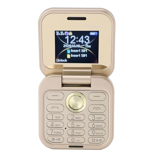 Entsperrtes Klapphandy für Senioren, ältere Menschen, 2G Basic, Einfach zu Bedienendes, Kleinstes Mobiltelefon mit Großen Tasten, UKW-Radio, LED-Taschenlampe, Dual-Nano-SIM und