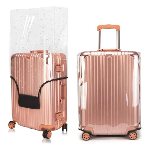 Mulaibdin Kofferschutzhülle, Kofferhülle XL Transparent, Kofferüberzug Schutzhülle Wasserdicht, Kofferhülle Kofferschutzhülle Lang, 30 Zoll Suitcase Cover Large, PVC Reisekoffer Schutzhülle