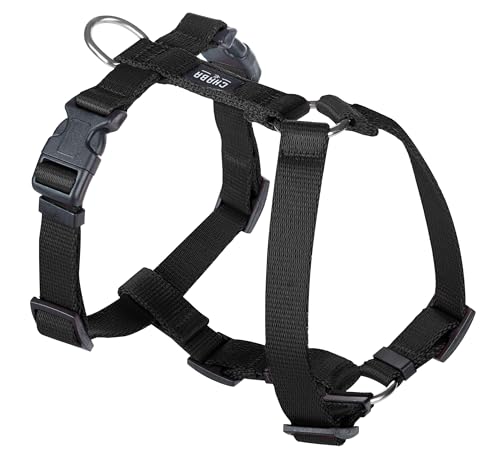 Chaba Guard Hundegeschirr für mittelgroße Hunde mit Kontrolle, Anti-Zug & Würgen, Verstellbar, Komfortabel und Leicht, Classic Step-in Brustgeschirr, Laufgeschirr, Dog Harness, Größe L, SCHWARZ