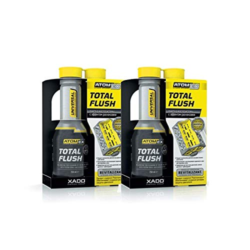 XADO Motorspülung Total Flush Set Öl Additiv - Motor Reiniger Zuzatz für Benzin, Diesel und LPG-Motoren - Motorspülung für Gründliche Reinigung, Dekarbonisierung und Festsitzende Kolbenringe 2X 250 ml