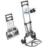 ATHLON TOOLS Aluminium Transportkarre klappbar - extra langer Teleskopgriff 110 cm - Ladefläche mit Anti-Rutsch-Pads - Leichtgängige Räder mit Soft-Laufflächen - inkl. 2 Expanderseilen - Modell 2024