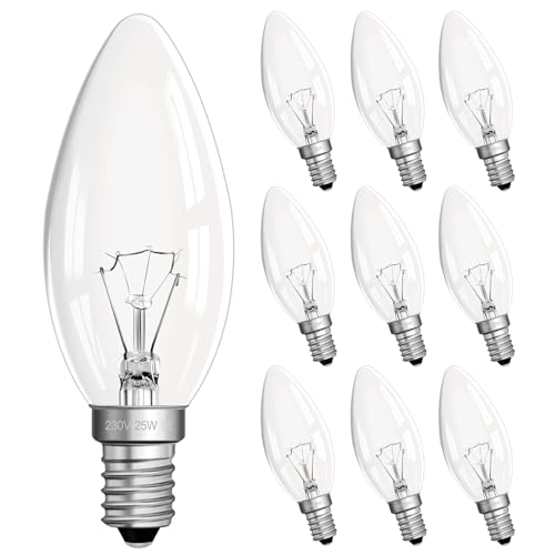 Morotty C35 Glühbirne E14 Kerze Dimmbar, E14 Kerzenbirnen Klar 230V 360LM, Kerzenlampe E14 2700K Warmweiß, Kerzenbirnen Dimmbar für Kronleuchter, Esszimmer Licht, 10 Stück