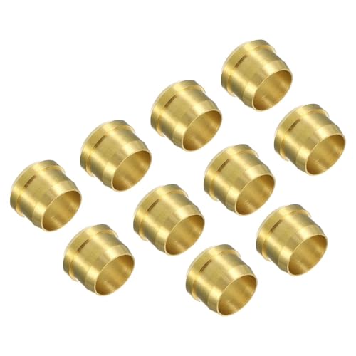 5er Pack 8mm Rohr-Außen-Ø Messing-Kompressionshülsen Ferrulen Messing-Kompressionsfitting Sortiment(10,6mm)