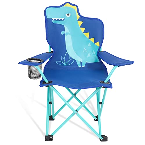 Halinuia Kinder Campingstuhl Faltbar Dinosaurier Klappstuhl Faltstuhl Tragbar Picknickstuhl mit Getränkehalter für Picknick, Camping, Angeln, Outdoor