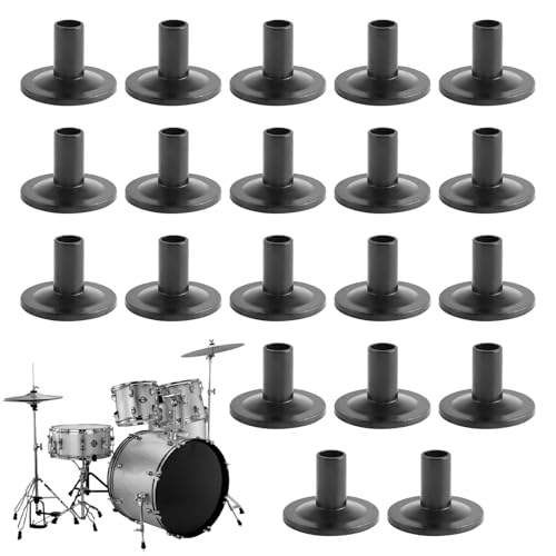 20 Stück Beckenständerhülsen, Beckenhüllen für Trommelbeckenständer, Kunststoff Trommelbeckenhüllen Ersatz für Shelf Drum Kit Filz Hi-Hat-Becher Trommel Beckenständer Zubehör