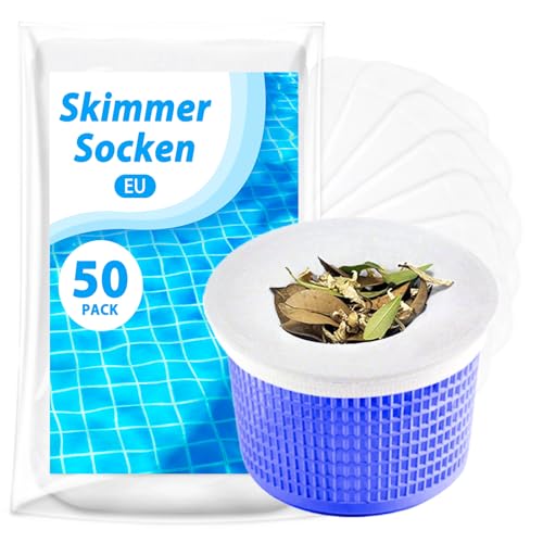 Pool Skimmer Socken, 50 Stück Schwimmbad Skimmer Socken, Poolfilter Netz Wiederverwendbar für Schutz Pumpe,Filteranlage, Körbe und Skimmer,Pool Filter Saver Socken Netz