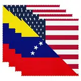 Tischsets, Kratzfest, rutschfest, waschbar, für drinnen und draußen, für Esstisch, Terrasse, Tisch, Küche, Dekoration,Flagge der USA und Venezuelas