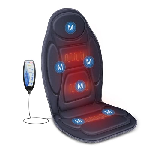 Snailax Massagesitzauflage, Massageauflage mit Wärme und Vibration für Rücken und Nacken, Rückenmassagegerät zur Entspannung zuhause und im Büro, Geschenke für Männer Frauen