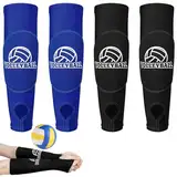 Jostift 2 Paar Volleyball Armschoner Jugend,Unterarmschoner mit Schutzpolster und Daumenloch, Unterarmschutz Arm Sleeves Volleyball Trainingsgeräte für Jugendliche Kinder