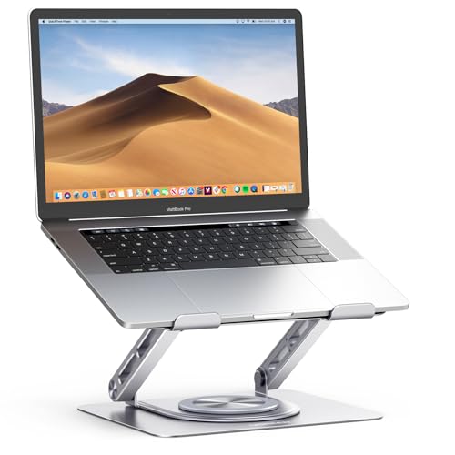 UGREEN Laptop Ständer 360° Drehbare, Höhenverstellbarer Faltbarer Laptop Stand Ergonomischer, Belüfteter Laptopständer Notebook Stand Kompatibel mit MacBook, Air, Pro, alle Laptops 10-17.3", Grau