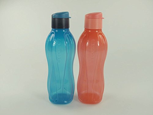 TUPPERWARE Eco 750ml Trinkflasche Ökoflasche EcoEasy lachs + dunkelblau 11294