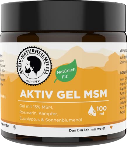Aktiv Naturheilmittel AktivGel MSM Creme/Salbe 100ml mit 15% MSM & Wärmeeffekt | 99,9% Reinheit, Hochwertig und aus Deutschland