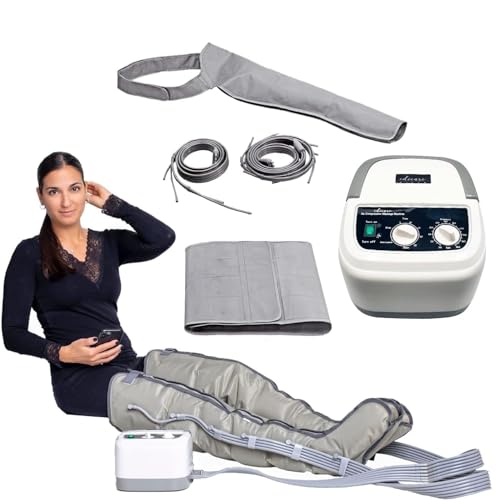 Edicare, Lymphdrainage Gerät, für Beine, Füße, Arme und Unterleib, Massagegerät, Einfaches Einstellbar und Anwendung, 6 Luftkammern, professionelle Wirksamkeit (Vollständiger Bausatz)