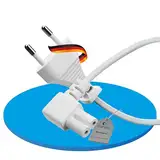 sonero Stromkabel Netzkabel 2 Polig, 1,50m, Eurostecker Typ C Netzstecker auf IEC Buchse C7 Euro 8 Stecker, 90° Winkel Netzteil Strom Kabel für TV, PS5, PS4, PS3, Haushaltsgeräte, Weiß