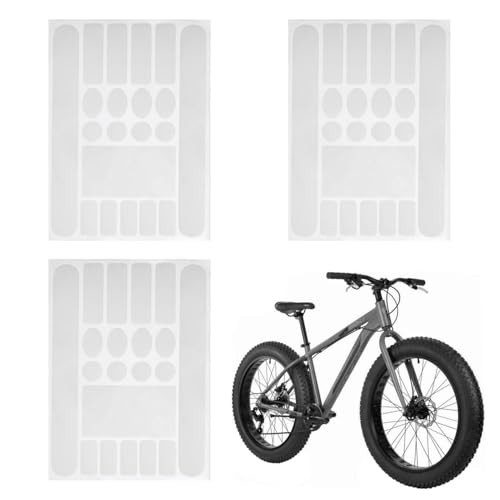 3 Stück Rahmenschutz Fahrrad Sticker,Fahrrad Aufkleber Rahmen,Schutzfolie Fahrradrahmen,Rahmenschutzfolie,Fahrradaufkleber,Kettenstrebenschutz Mtb,Lackschutzfolie,Steinschlagschutzfolie (Transparent)