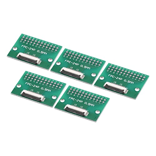 sourcing map 5 Stück FPC FFC PCB Konverter Steckerplatine 24P 0.5mm auf Buchsenseite 1mm Rückseit auf DIP 2.54 mm für LCD 3D Drucker DVD TV Laptop Audio